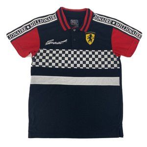 Men's Bleecker & Mercer Short Sleeve Polo Shirt Black M Great Racing Millionaire